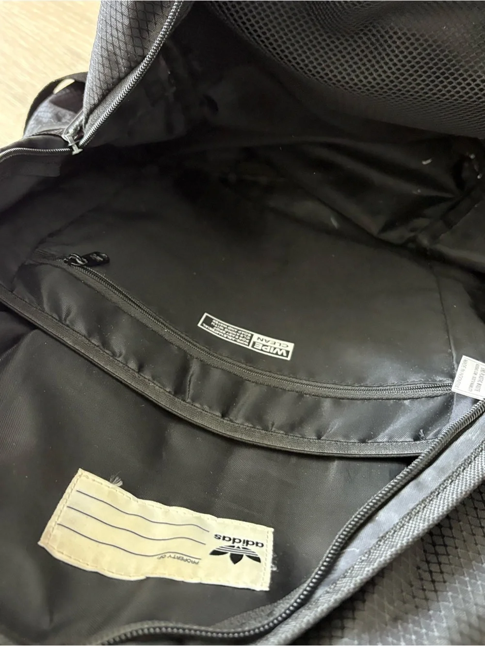 adidas Black ripstop Trefoil Logo Backpack